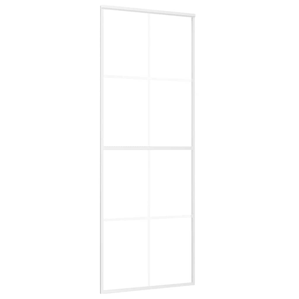 Porta Scorrevole in Vetro ESG e Alluminio 76x205 cm Bianca vidaXL - 2