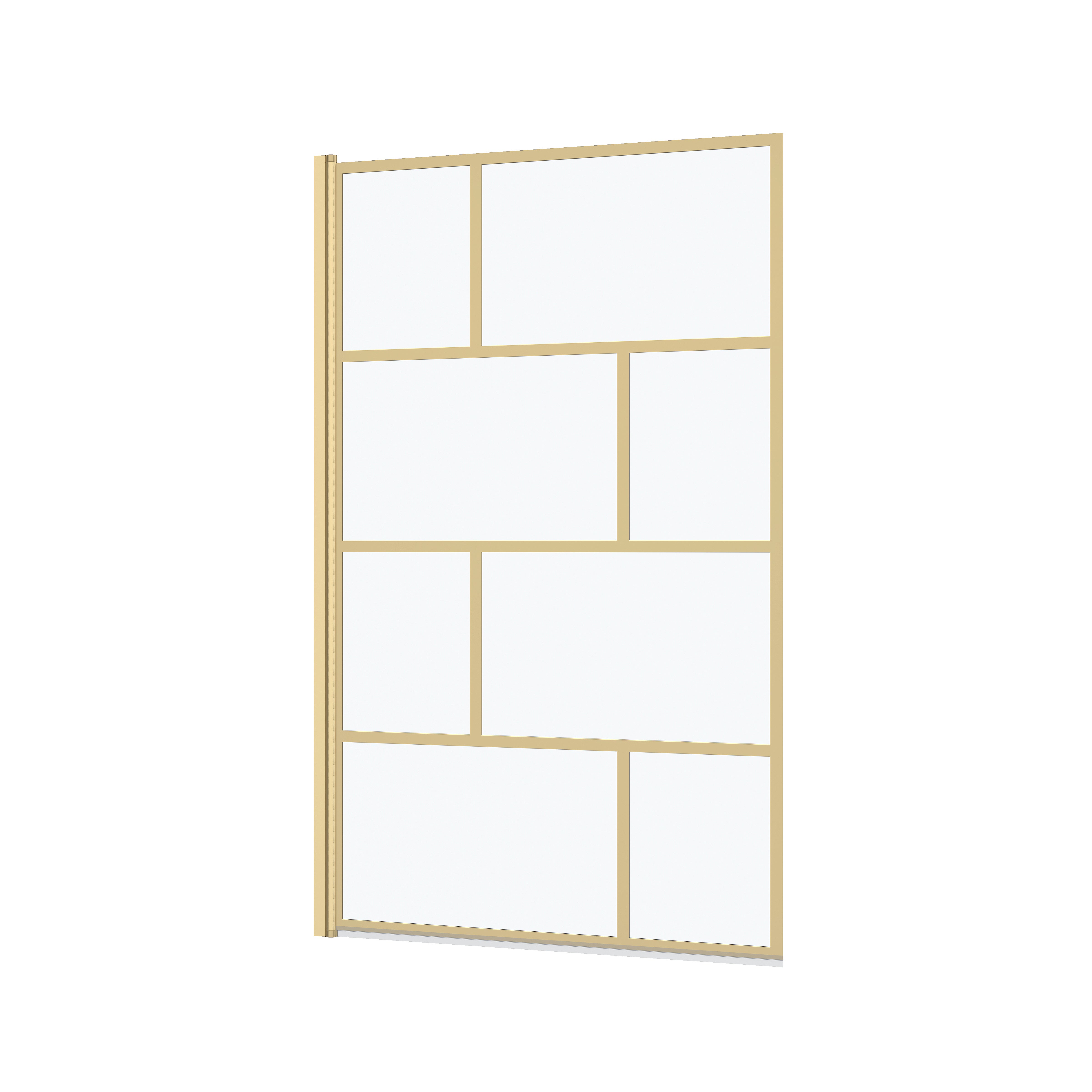 Pare baignoire rabattable 80x140cm Sérigraphie type Briques - Or Doré Brossé - GOLDY BLOCKS - 3
