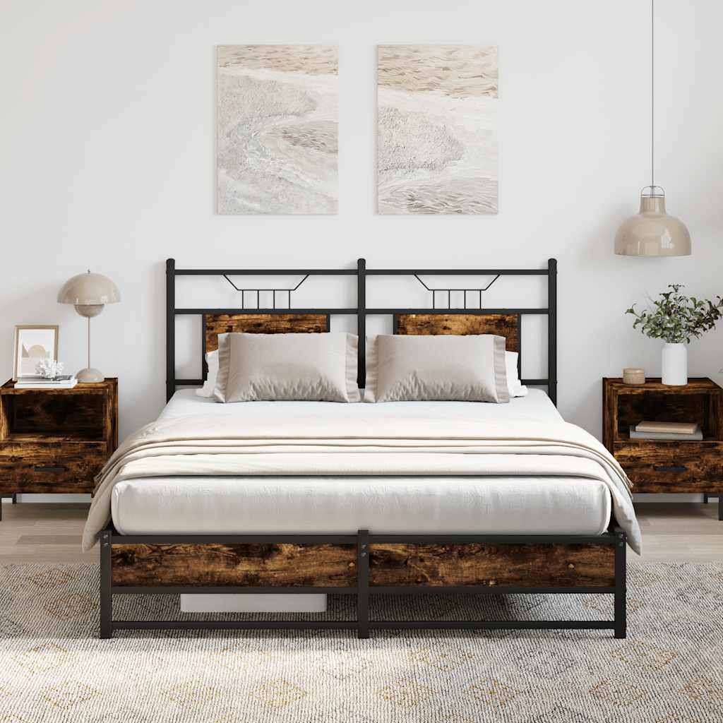 Łóżko Metalowe Rama Łóżka Metalowa Ze Stelażem Pokoj Sypialnia 137x190 cm