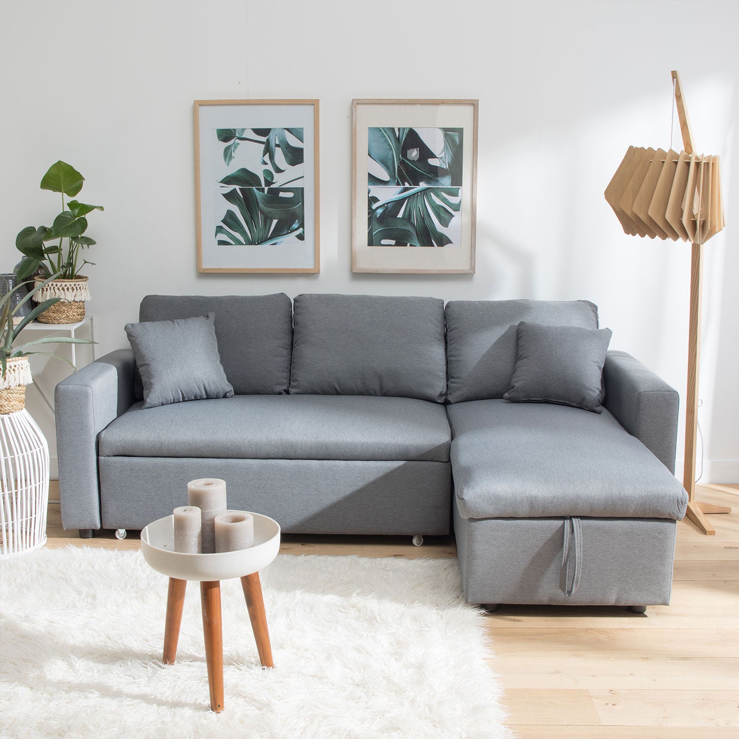 3-osobowa sofa narożna CLARK w kolorze szarym
