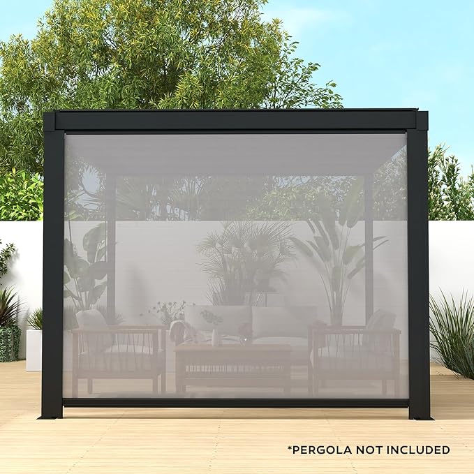 MIRADOR 80/88 3m Cortavientos, Poliéster PVC Antracita para Pérgolas Sólidas y Básicas - 8