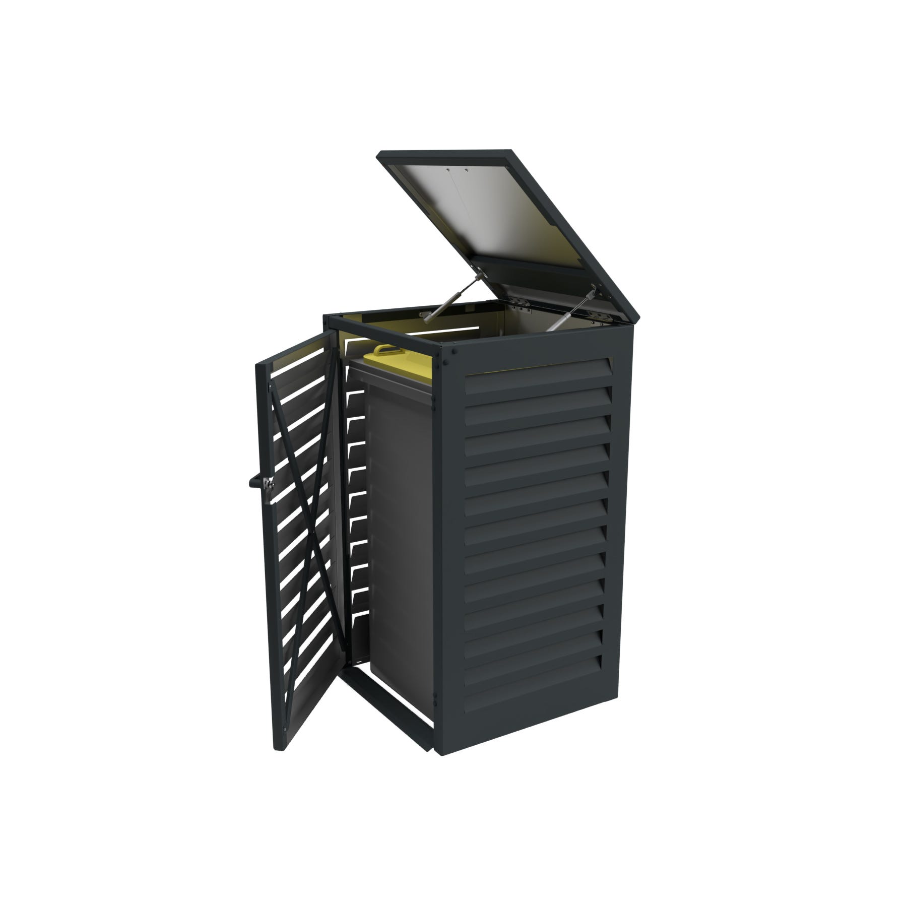 Cache Poubelle Extérieur Simple en Aluminium thermolaqué - Abri pour 1 ...