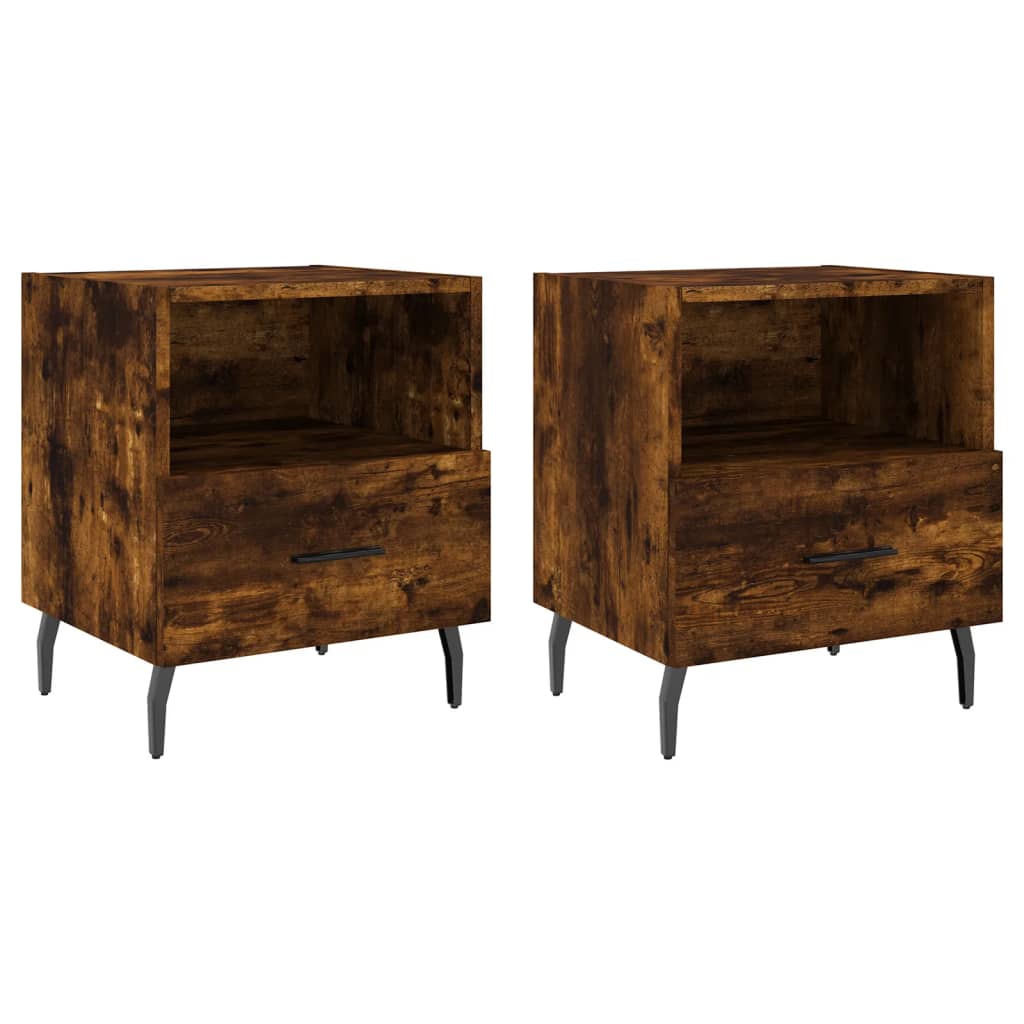 Maison Exclusive - Tables de chevet 2pcs chêne fumé 40x35x47,5cm bois d’ingénierie - 2