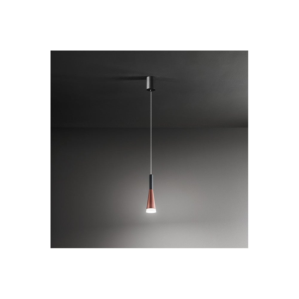 Lampa wisząca LED CONE Gold-Pink-Black 7W 3000K Perenz