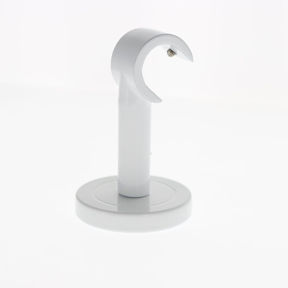 Suporte de parede e teto 6cm para varões de cortina de diâmetro 20mm em branco mate - BOULET - 6