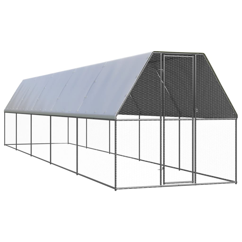 Klatka zewnętrzna dla kurcząt, 2x10x2 m, stal galwanizowana vidaXL