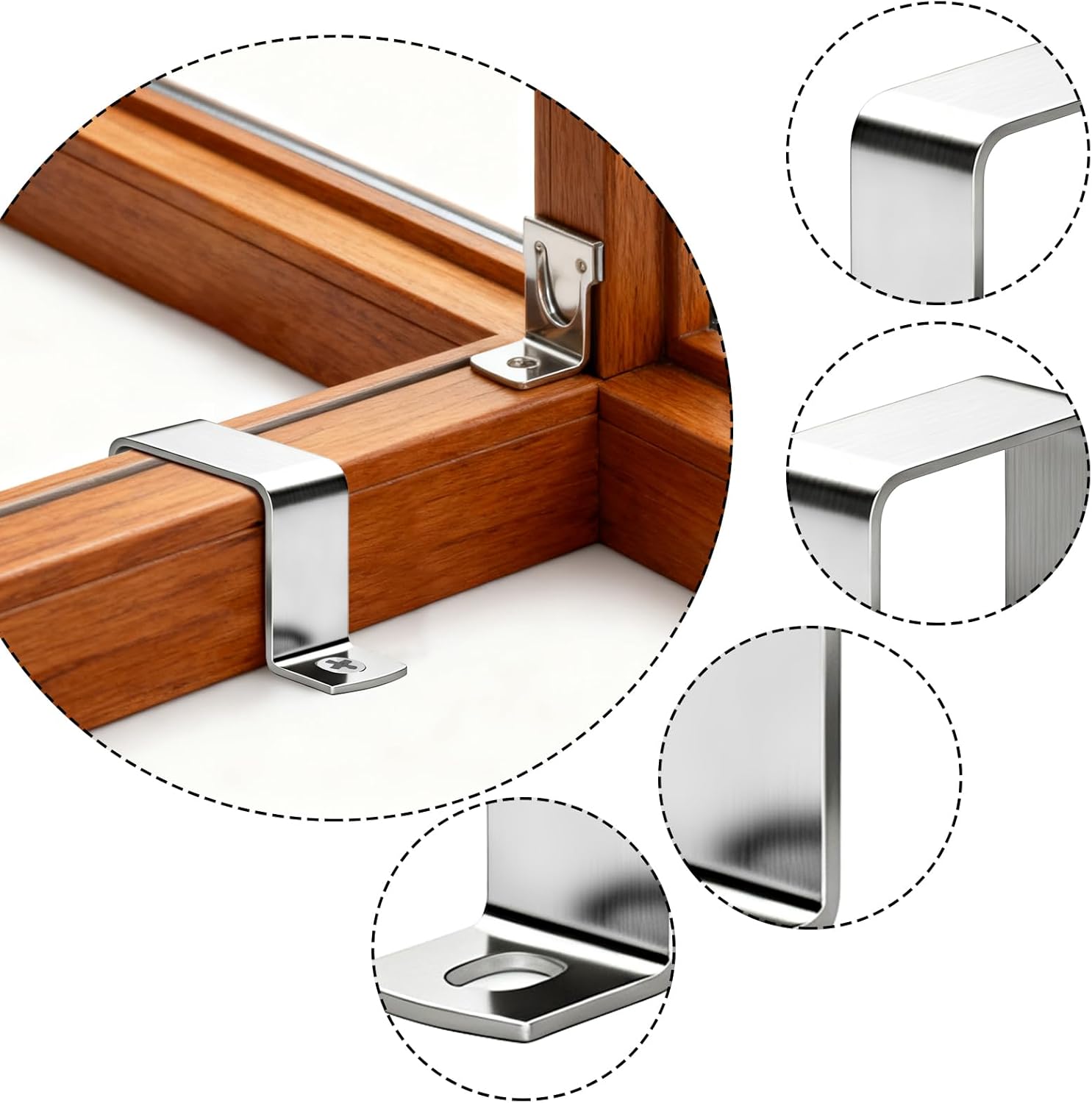 20 Pièces Colliers De Serrage Carrés 20x20 mm Supports de Connecteur en Forme de U Collier Serrage Carre en Acier Inoxydable 304 Support carré en U - 4