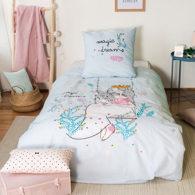 Parure de lit 140x200 cm coton biologique MAGIC Vert