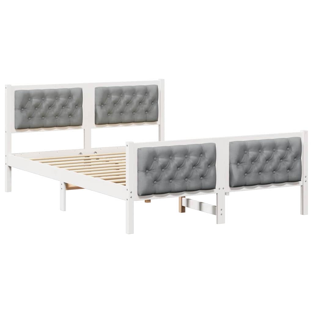 Cadre de lit gris clair 140 x 200 cm pin massif - 2