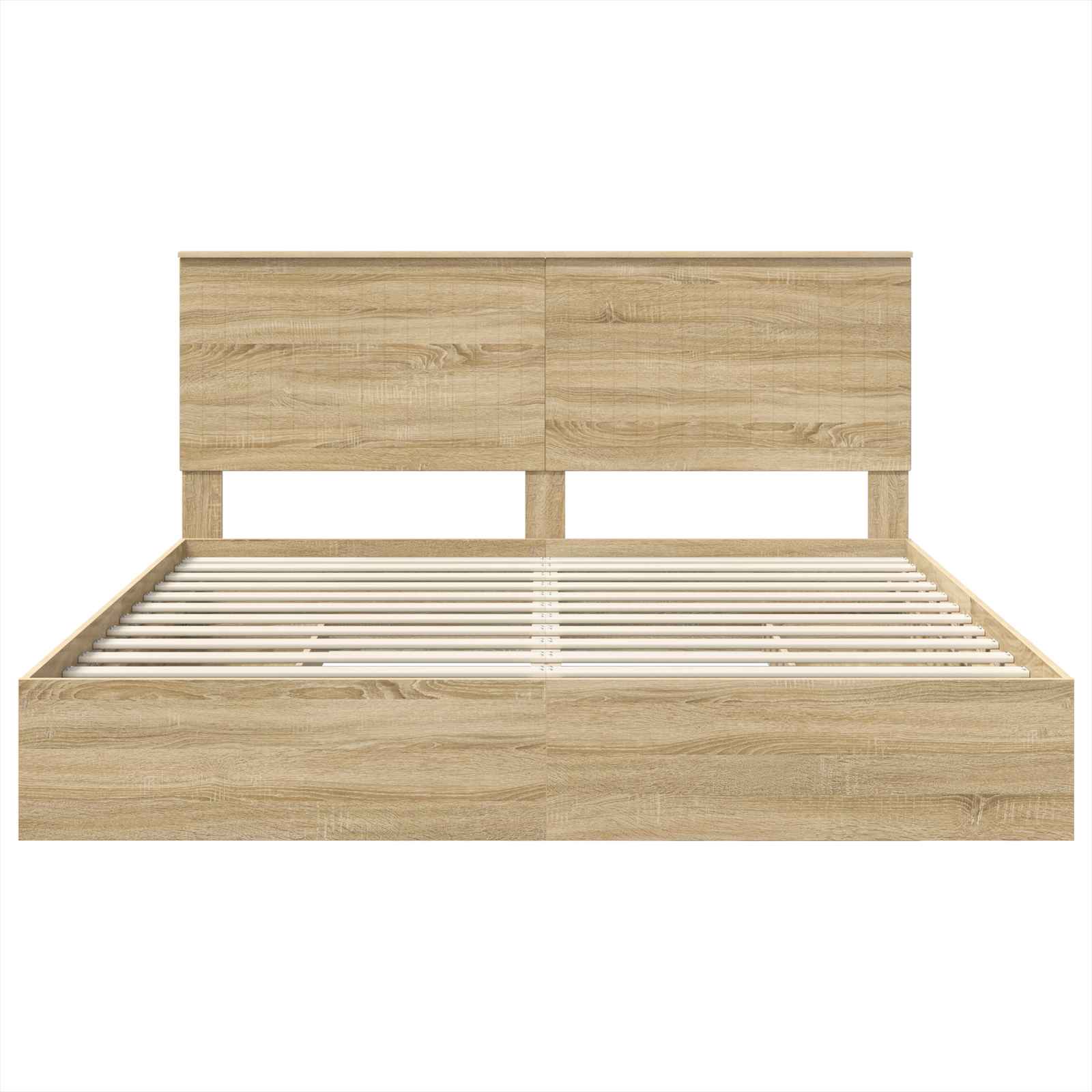 Lit avec rangement, panneau de bois, chêne, pour la chambre, 180 × 200 cm - 8