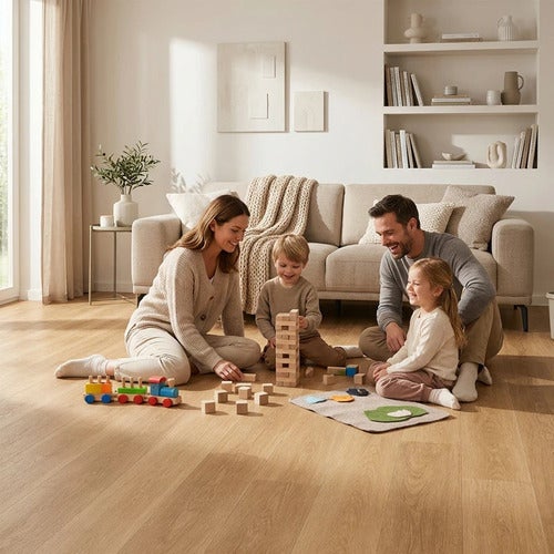 Arquiservi - Suelo Sintasol Vinílico en Rollo 1x25m (25m²) para Dormitorios y Habitaciones. Impermeable, flexible, antideslizante. Roble Natural - 2