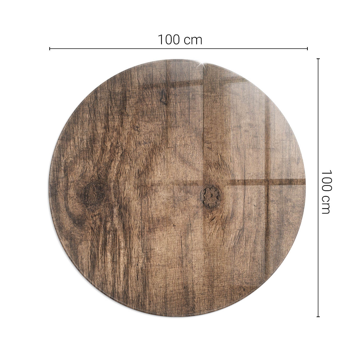 Duża szklana ochronna podkładka pod piec - fi 100 cm - Naturalny wzór drewna - TULUP - 2