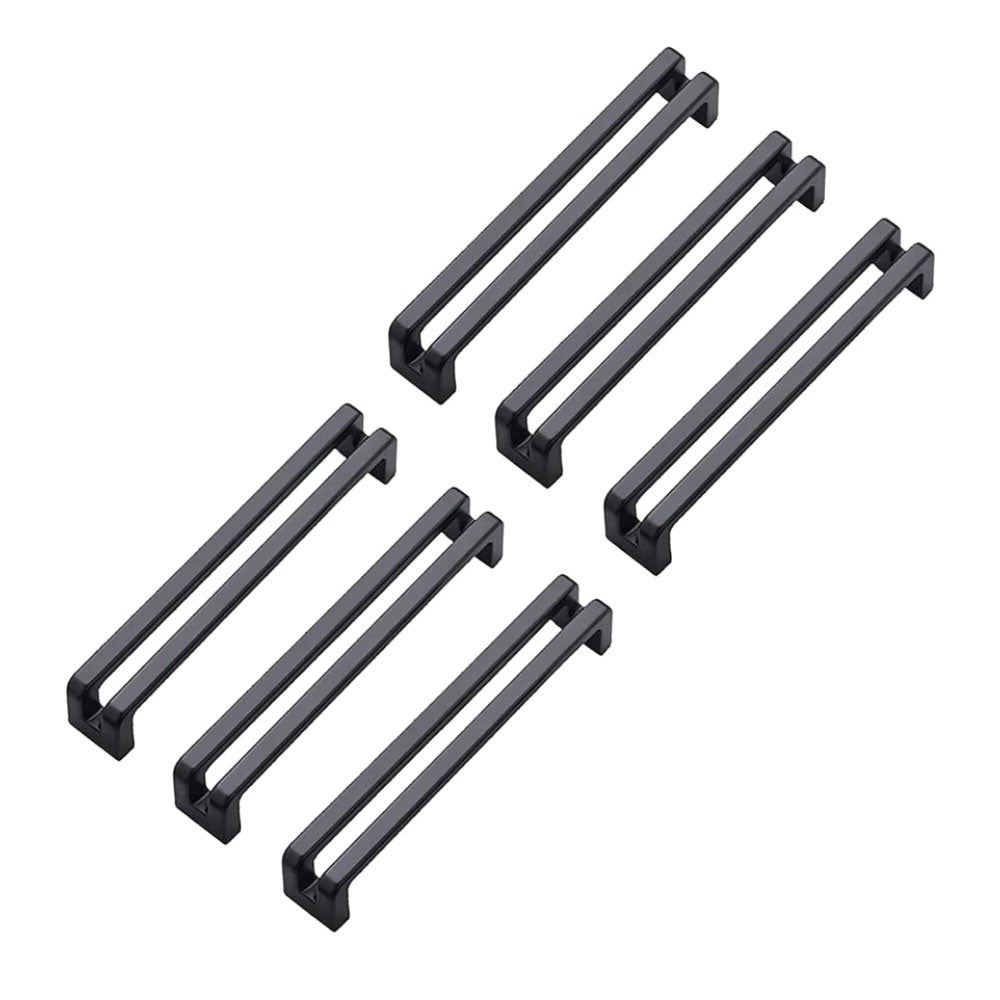 Zestaw 6 Uchwytów Meblowych Kuchennych, Czarny Uchwyt Szuflady 160 mm Rozstaw Śrub