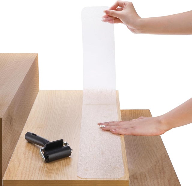 Lot de 15 rubans adhésifs antidérapants transparents pour escaliers intérieurs et extérieurs (10 cm x 60 cm)