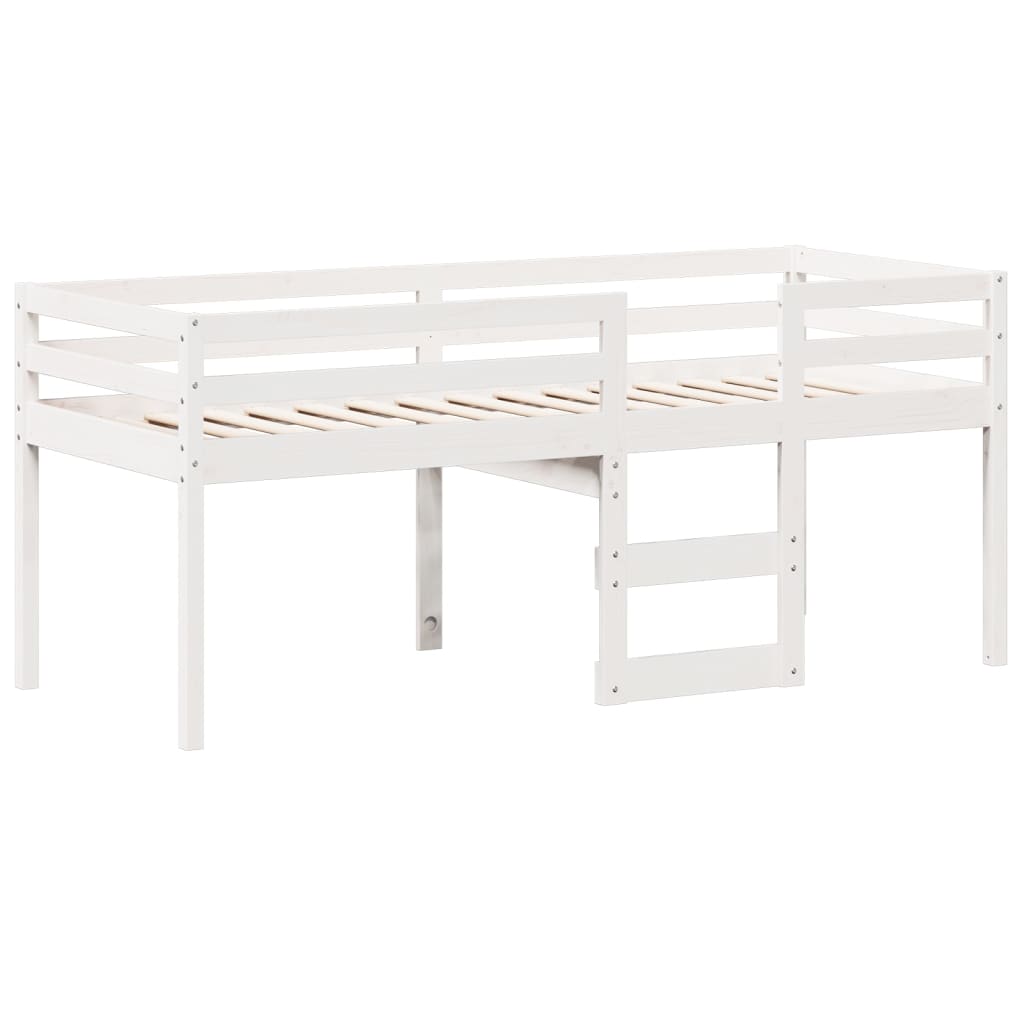 Lit haut avec toit, bois de pin blanc massif, 75x190 cm — COMFORTXL - 5