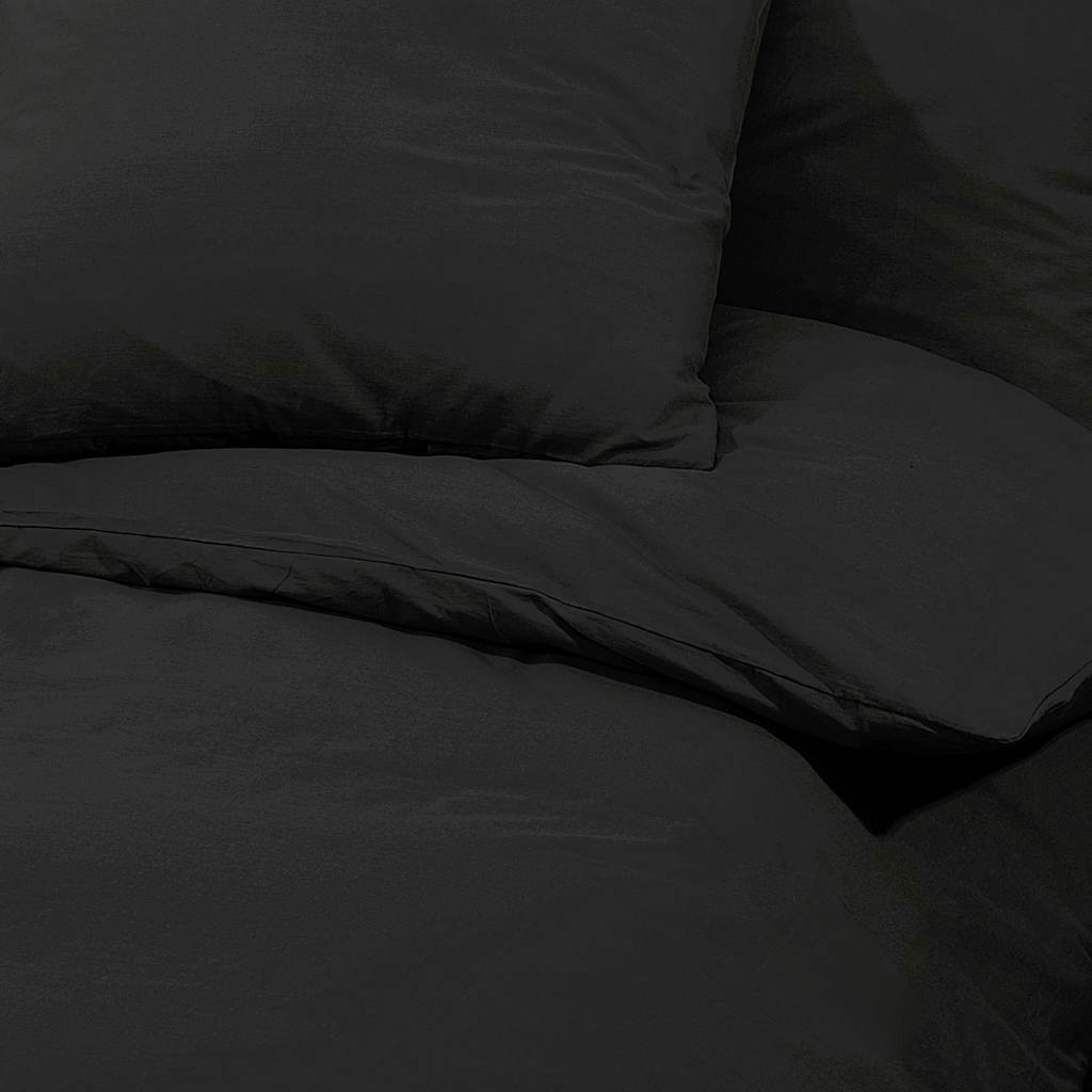 Set Copripiumino Nero 200x200 cm in Microfibra Leggera vidaXL - 7