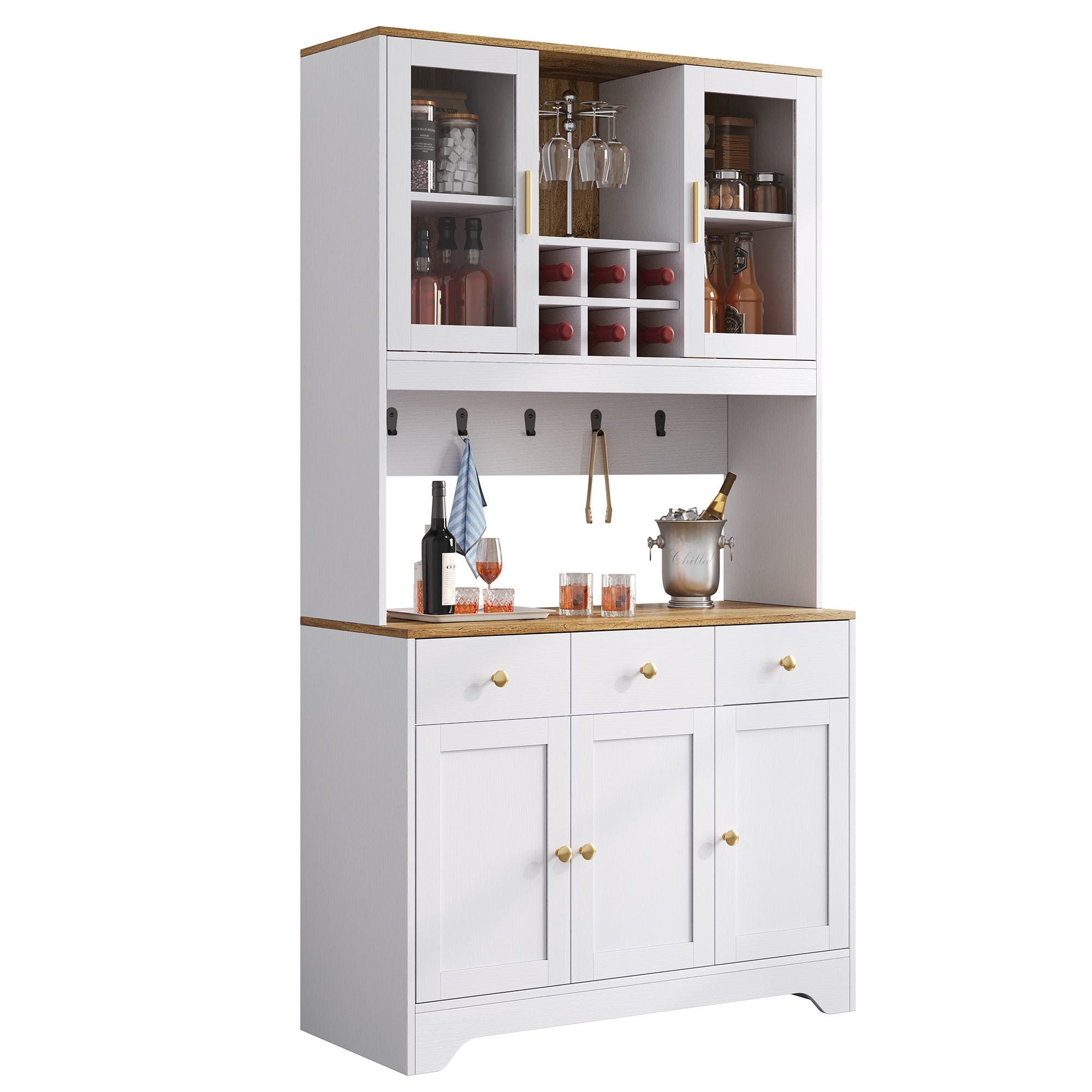 Credenza Alta Bianca Effetto Legno 94 5x30x175 5 Cm Mobile Con Ante credenza-alta-bianca-effetto-legno-94-5x30x175-5-cm-mobile-con-ante