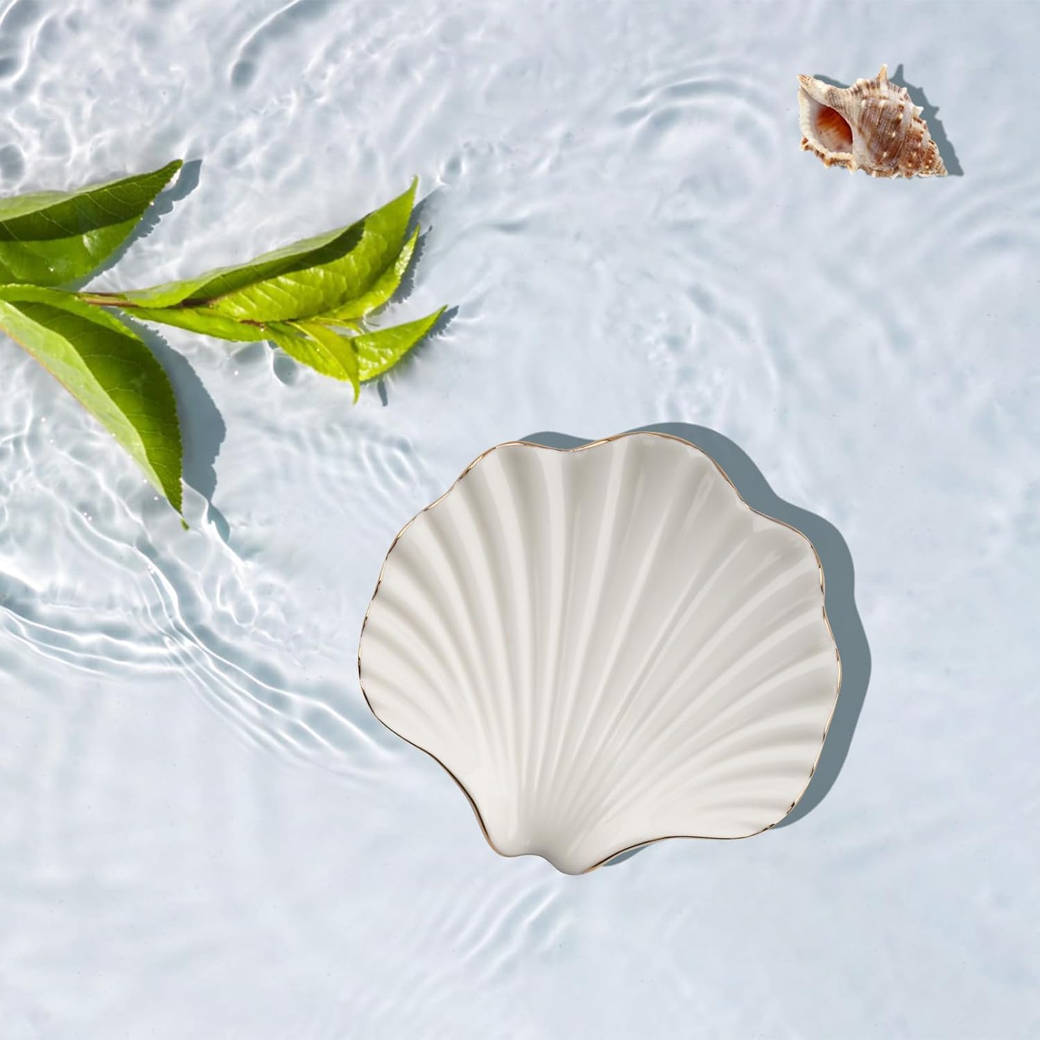 Porte-savon en céramique, porte-savon en forme de coquillage, porte-savon de salle de bain, adapté à la cuisine, à la baignoire - 3