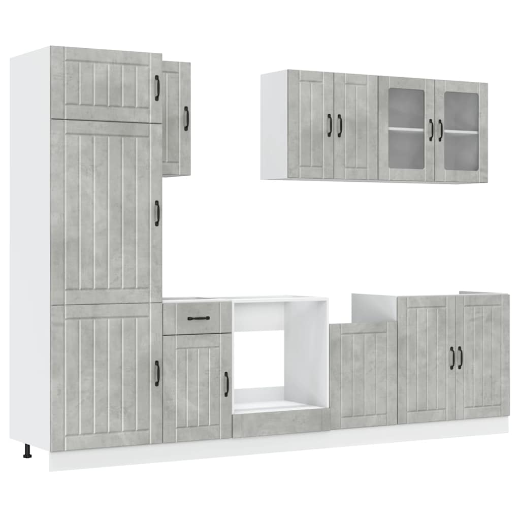 Kalmar mobile cucina cemento grigio 11 pezzi compensato | Leroy Merlin