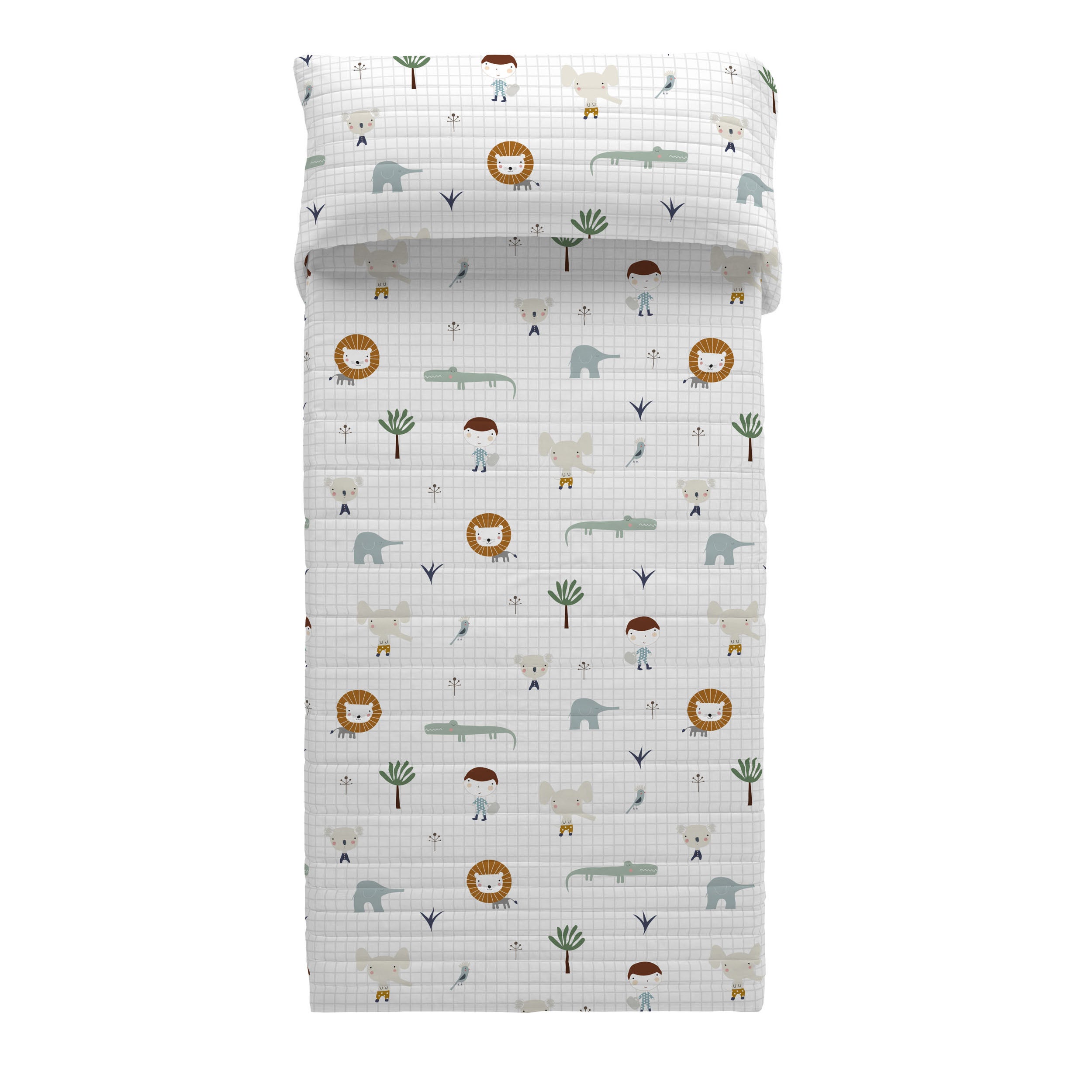 COPRILETTO BOUTI REVERSIBILE GIUNGLA BAMBINO A LETTO 105 - 4