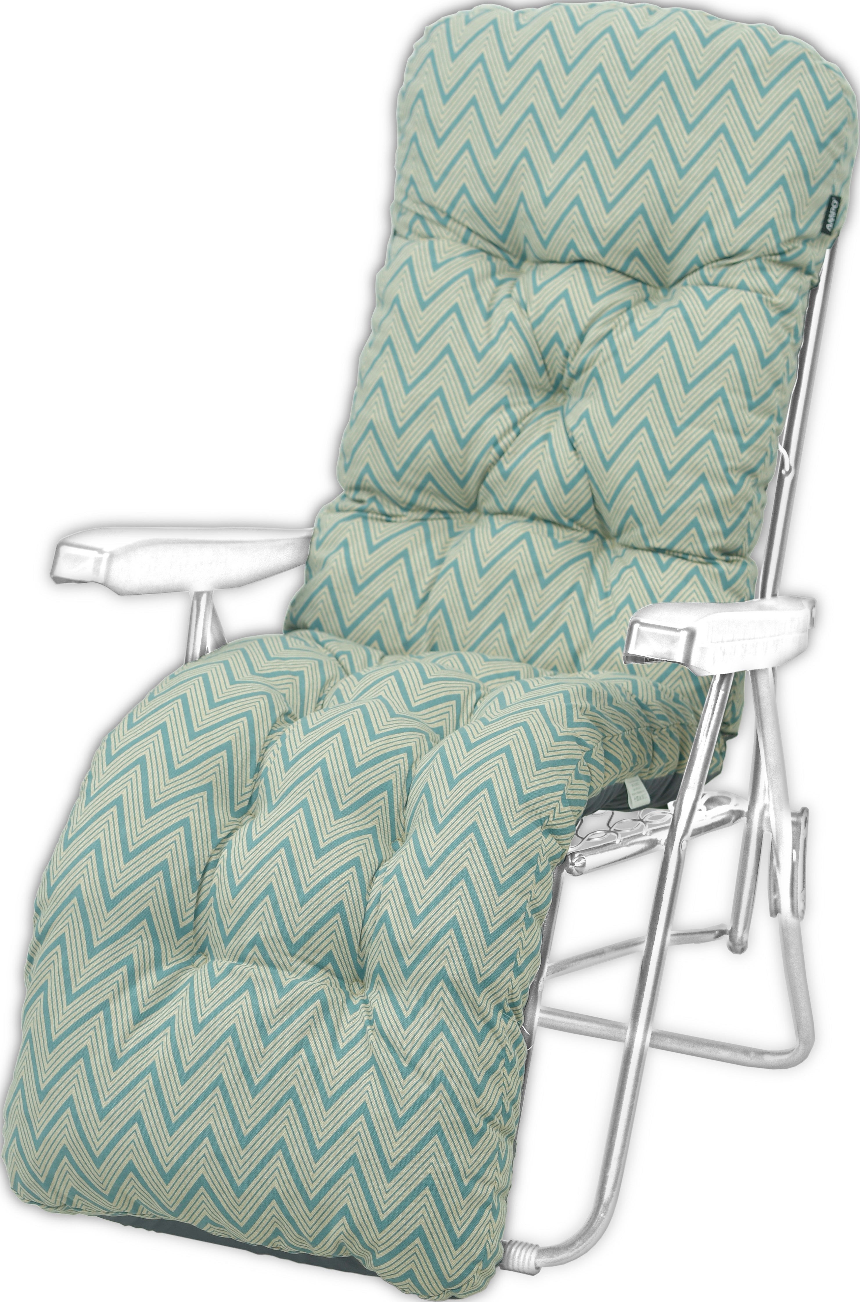 Poduszka ogrodowa na leżak z podnóżkiem AMPO beżowy niebieski 1 szt.