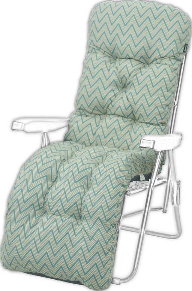 Poduszka ogrodowa na leżak z podnóżkiem AMPO beżowy niebieski 1 szt.