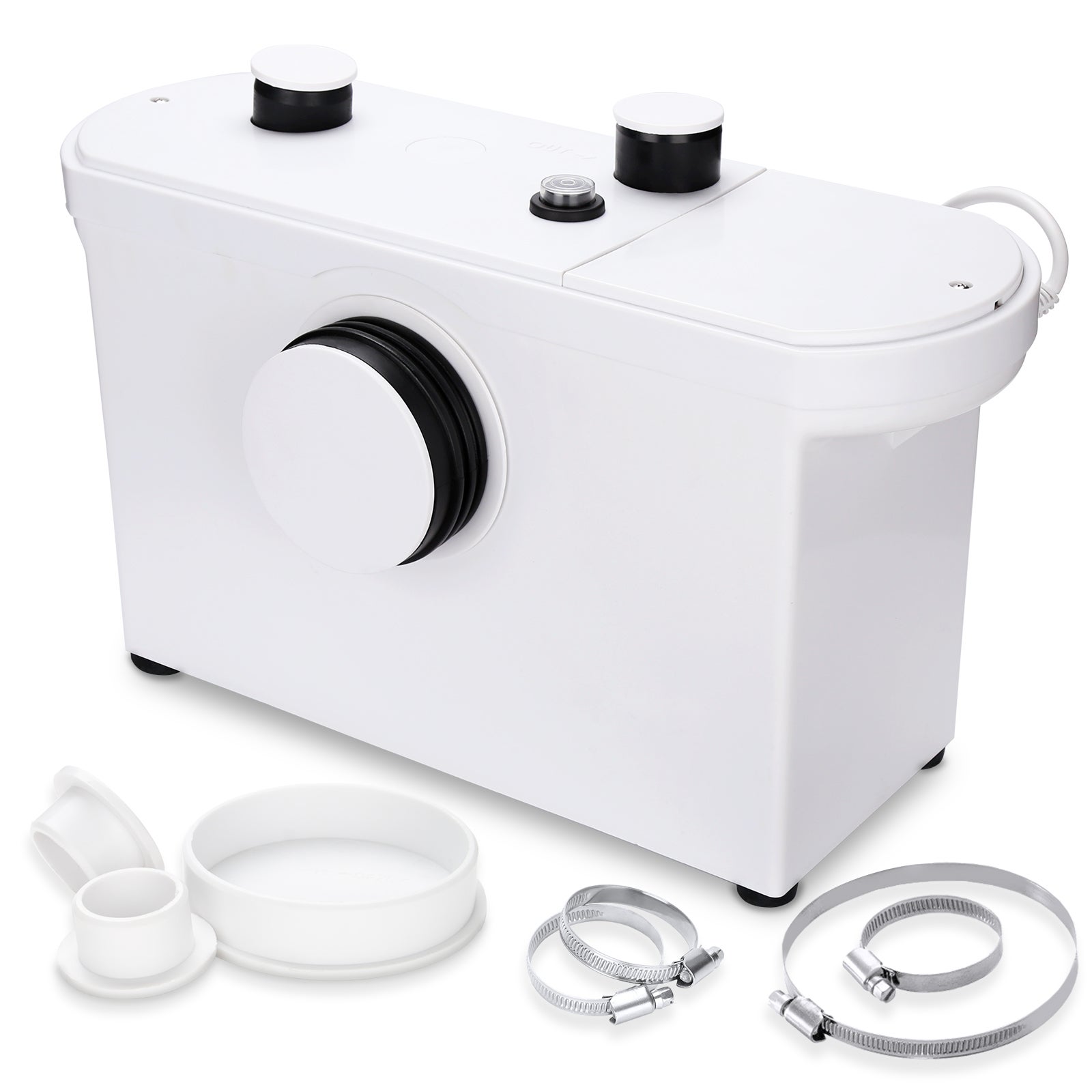 Broyeur Sanitaire 700W – Pompe De Relevage Eaux Usées 190 L/min, Refoulement Vertical 7 M, 4 Entrées, Pour WC, Douche, Lavabo, Lave-linge, Cuisine – Silencieux Et Anti-Odeurs