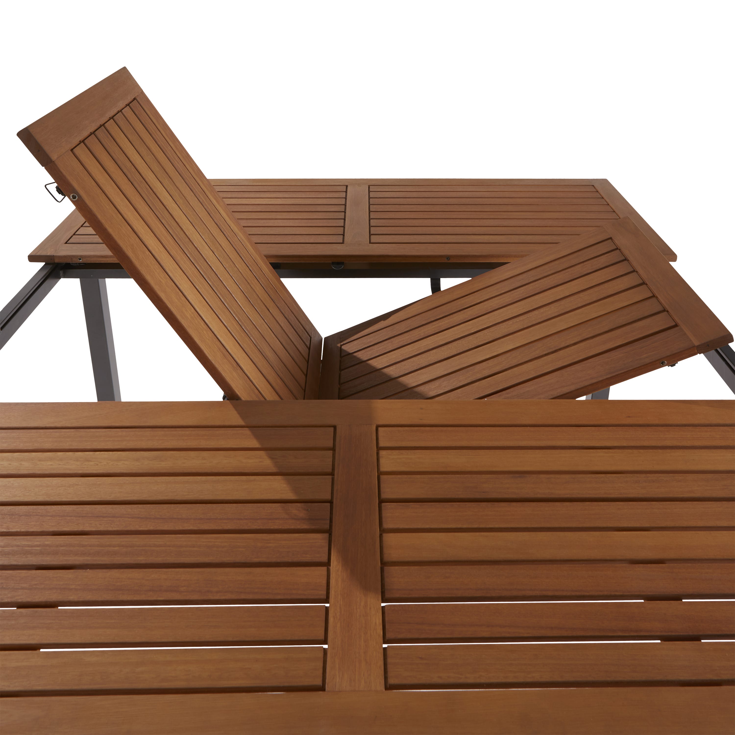 NATERIAL - Stół ogrodowy ORIS - 4 do 8 osób - Stół rozkładany - 102/147 x 147 x 75 cm - Aluminium - Eukaliptus FSC - Stół zewnętrzny - 8