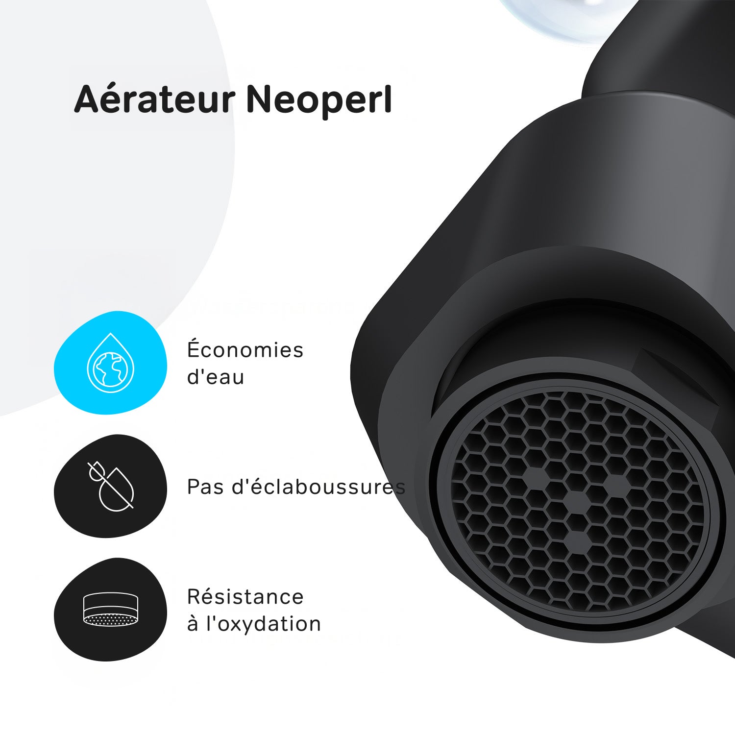 Mitigeur de Lavabo, Robinet de Lavabo avec bonde clic clac, Robinet de lave-mains, Noir, taille L, FTA92222 AM.PM - 5