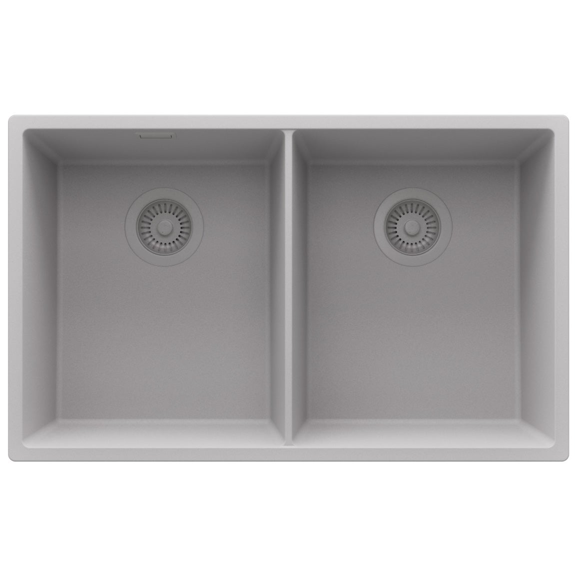 Zlewozmywak podblatowy Szary 76x47cm, Zlew Kuchenny 2 Komorowy + Syfon, do szafki od 80cm - Londyn Twin PRIMAGRAN