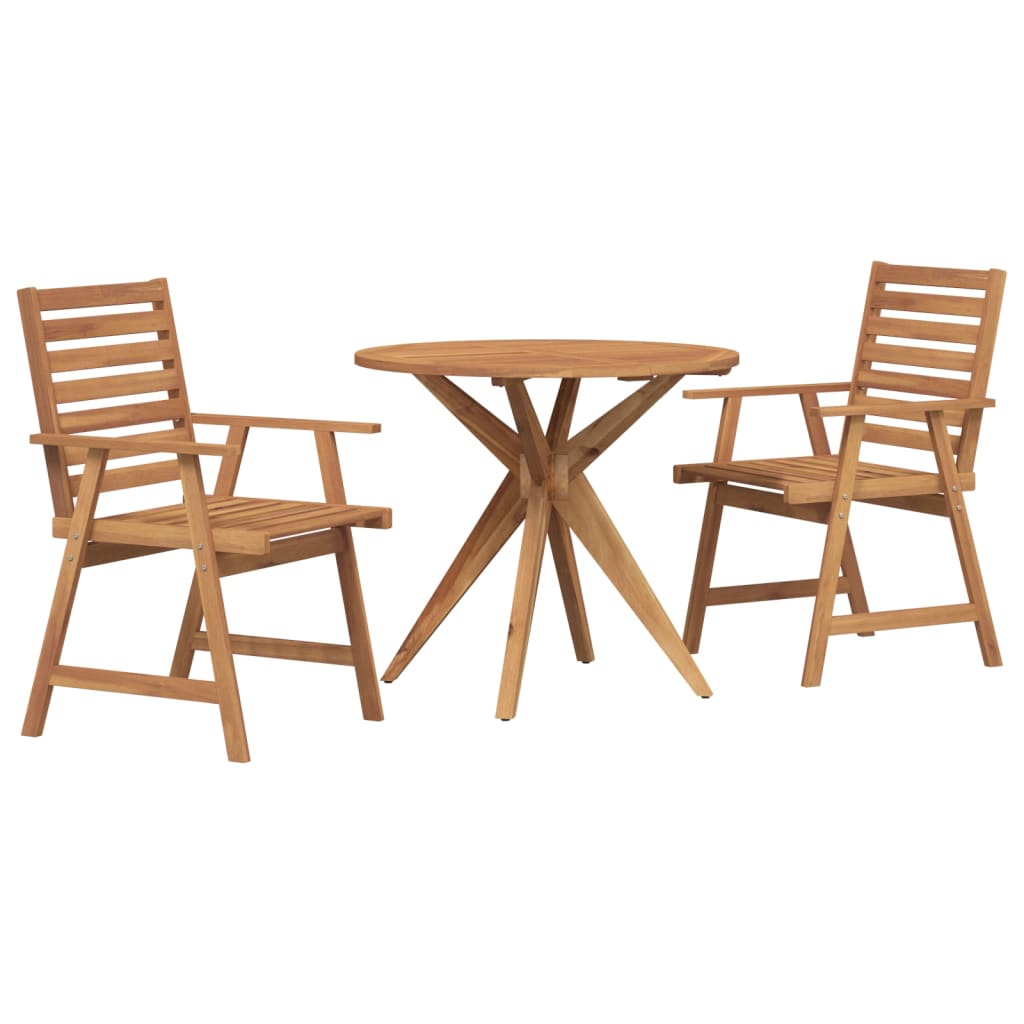 Ensemble De Jardin 5 Pièces En Bois D'acacia Massif - Table Et 4 Chaises - Design à Lattes - Pour Terrasse Et Extérieur