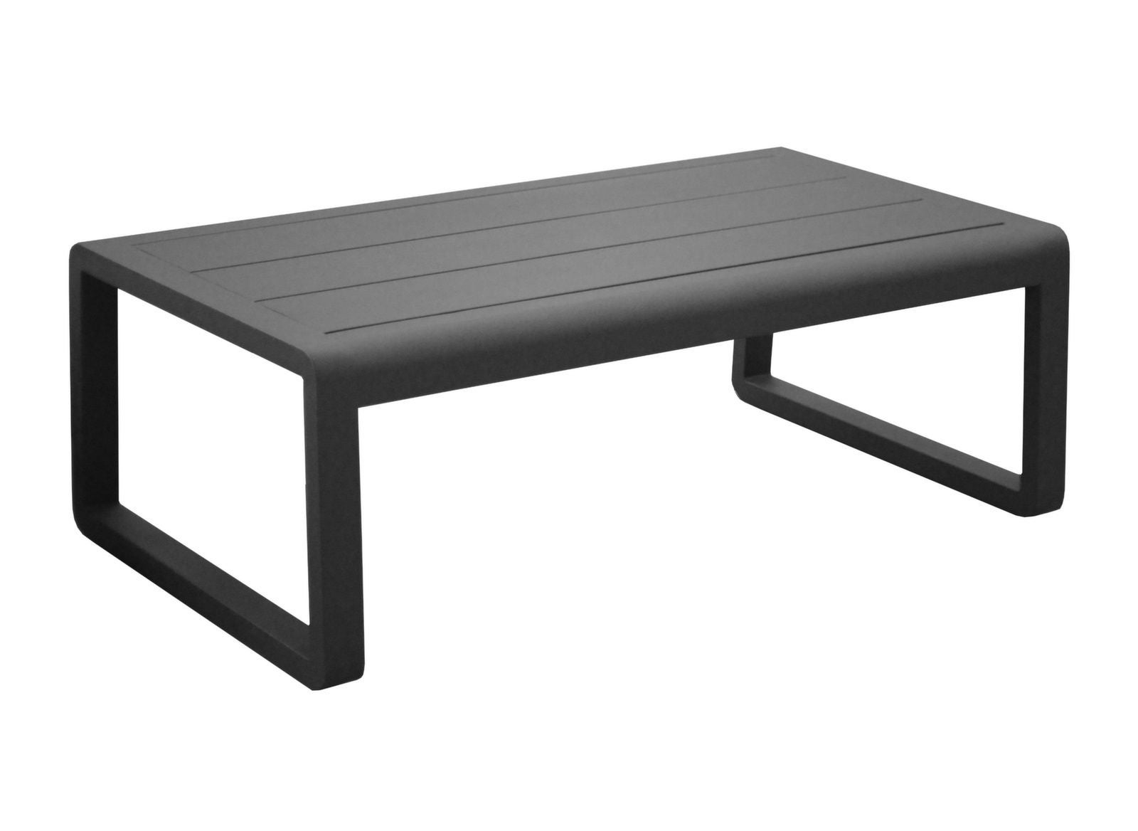 Table basse rectangulaire Antonino en aluminium - graphite - 130 x 67 ...
