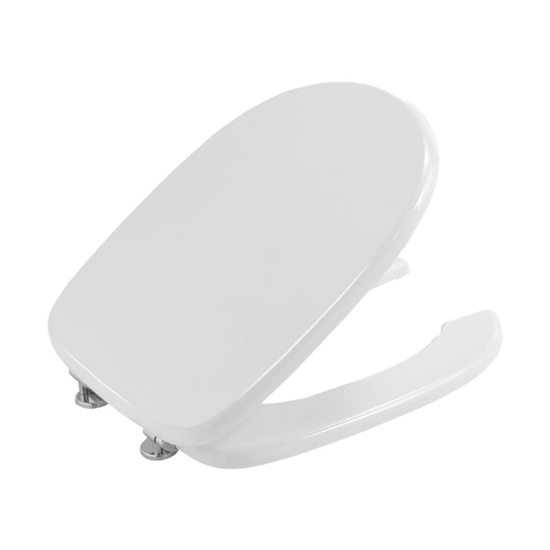 Copriwater ALICE CERAMICA FORM SQUARE Termoindurente Bianco - Cerniera Inox, Soft Close, Made In Italy