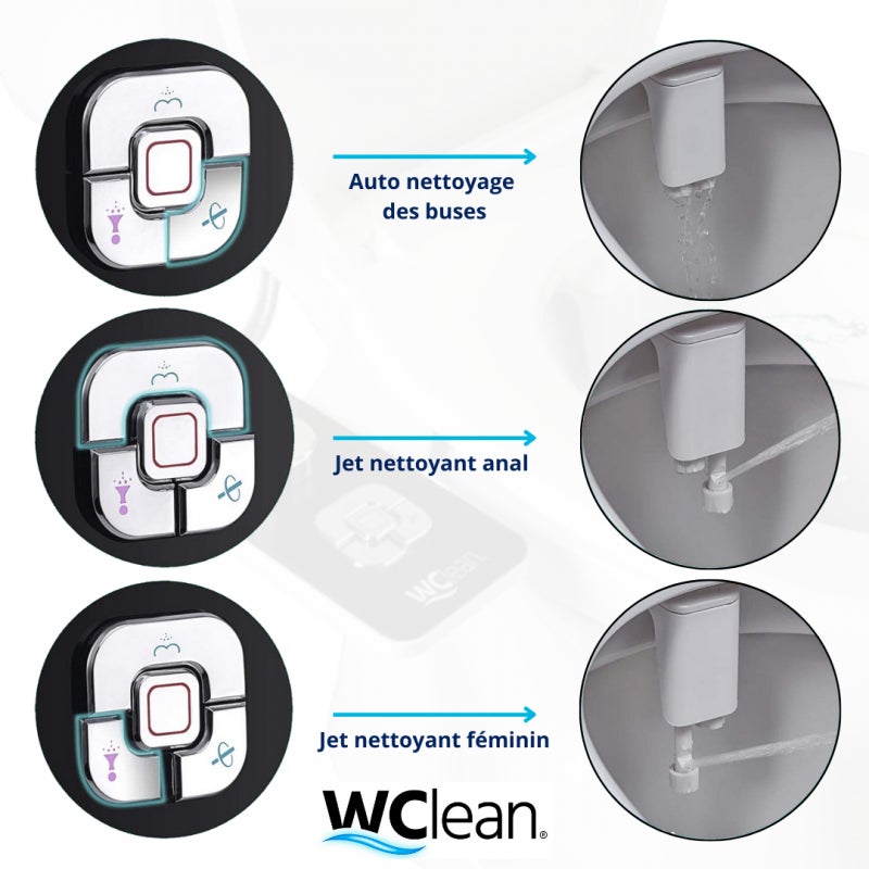 Kit bidet douchette slim pour abattant 'jet' coloris noir - 4