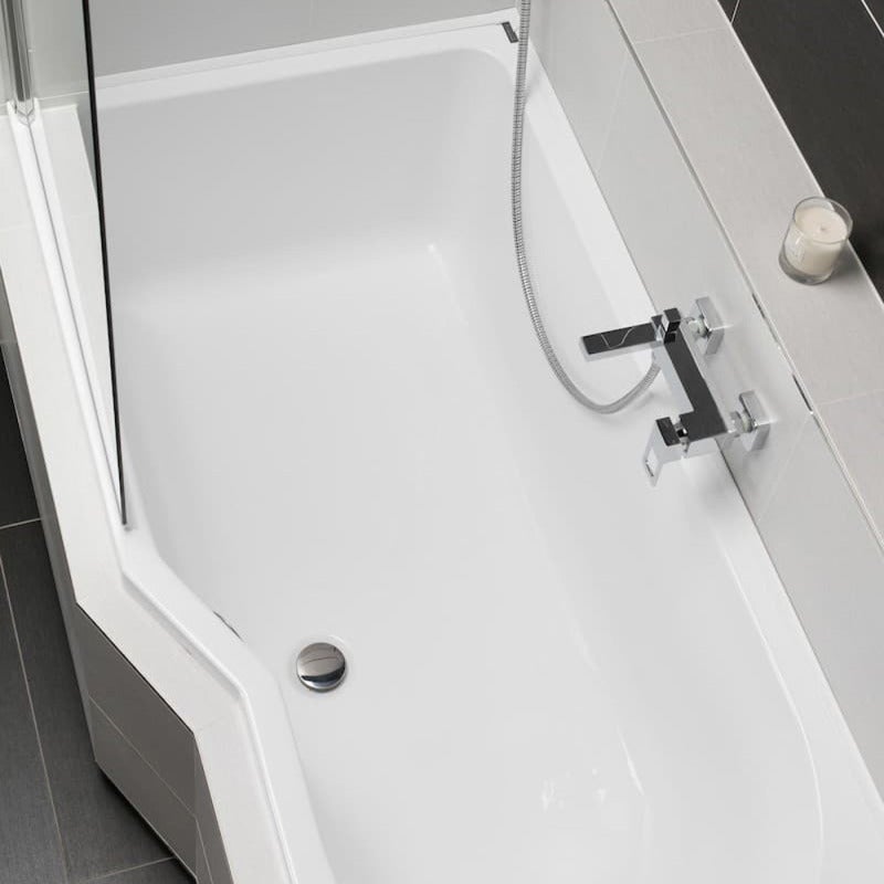 Siko 160x80 cm Beata Plus baignoire bain douche asymétrique acrylique positionnement gauche, sans pieds, blanc (BE1600LPLUS) - 3