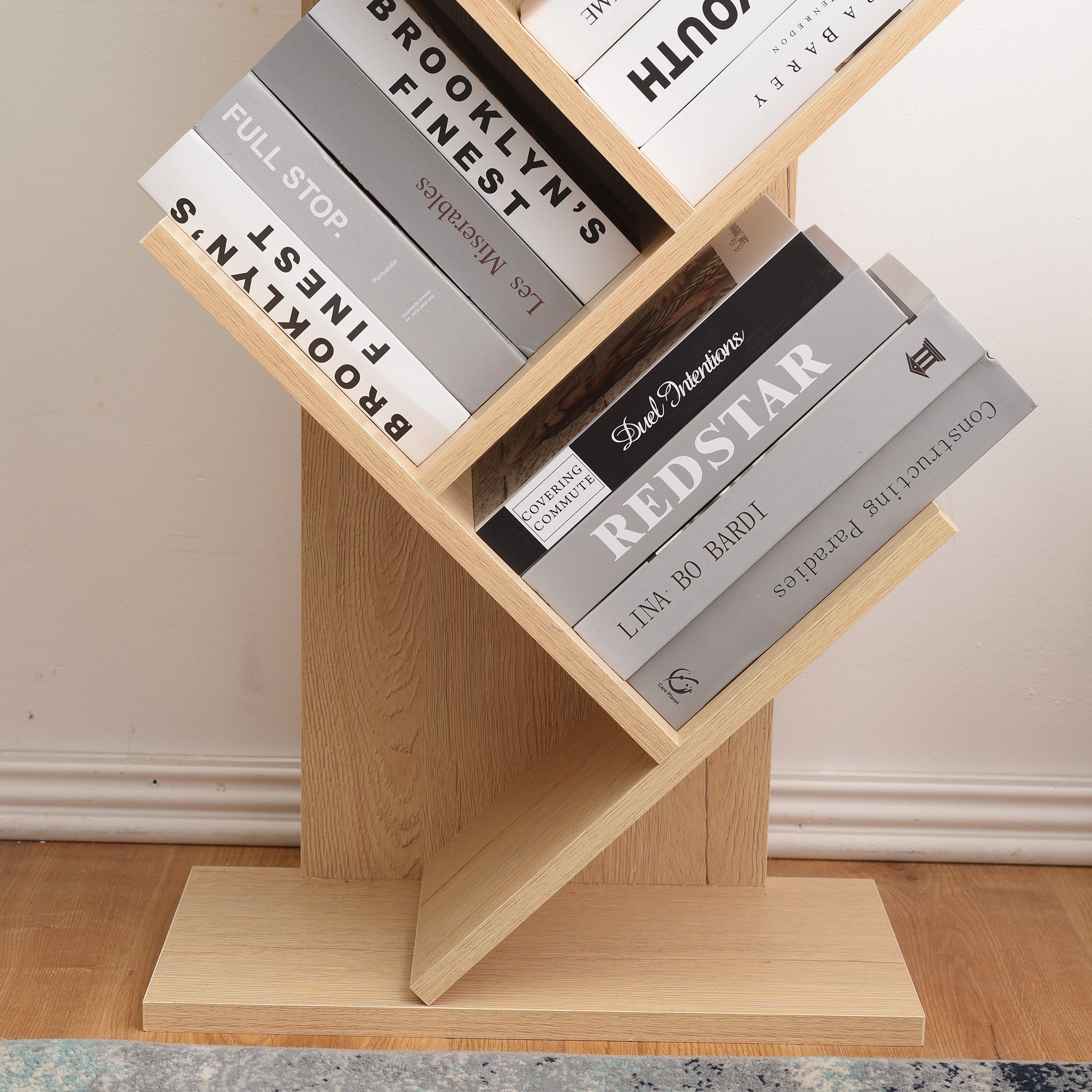 Libreria Scaffale 10 Ripiani Mobili Rebecca Legno Marrone Chiaro 160x44,5x22 - 4