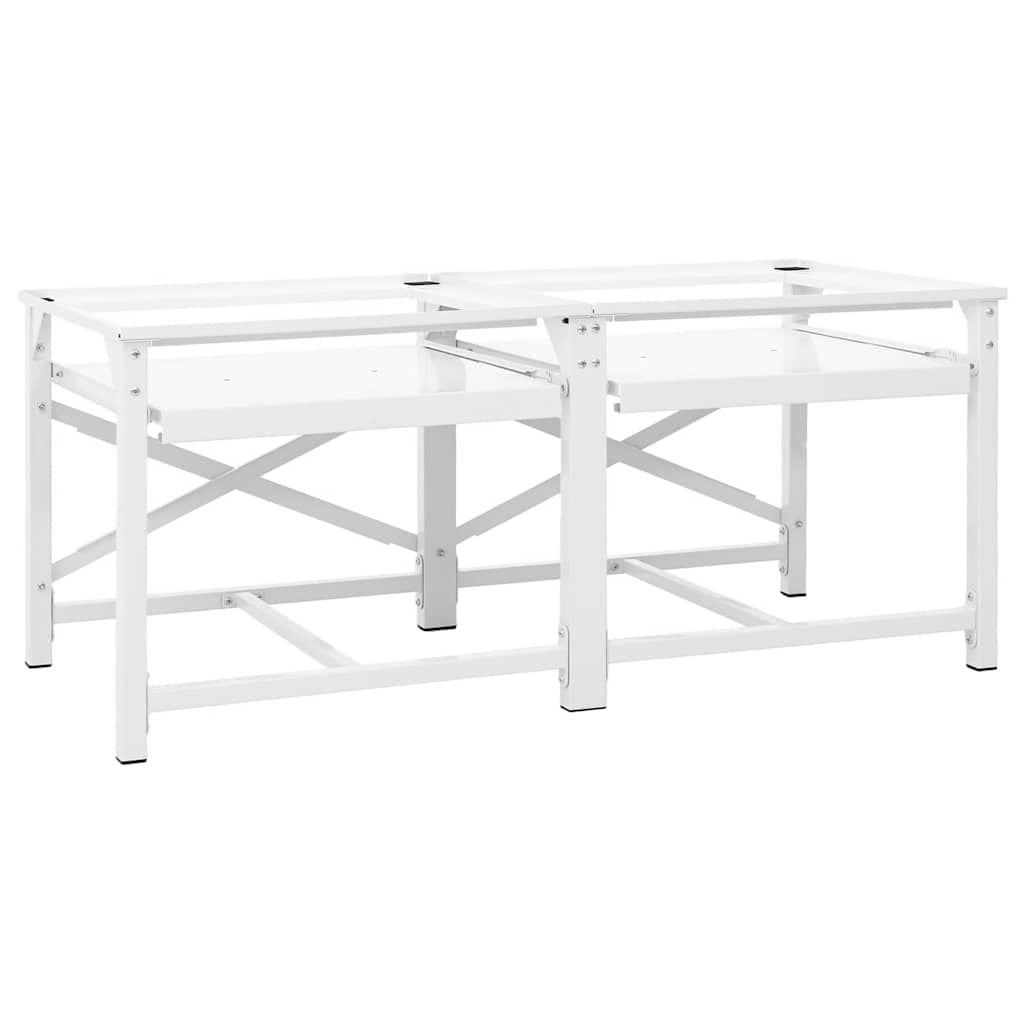 Vidaxl Soporte Pedestal Doble Lavadora Con Estantes Extraíbles Blanco , Leroy Merlin