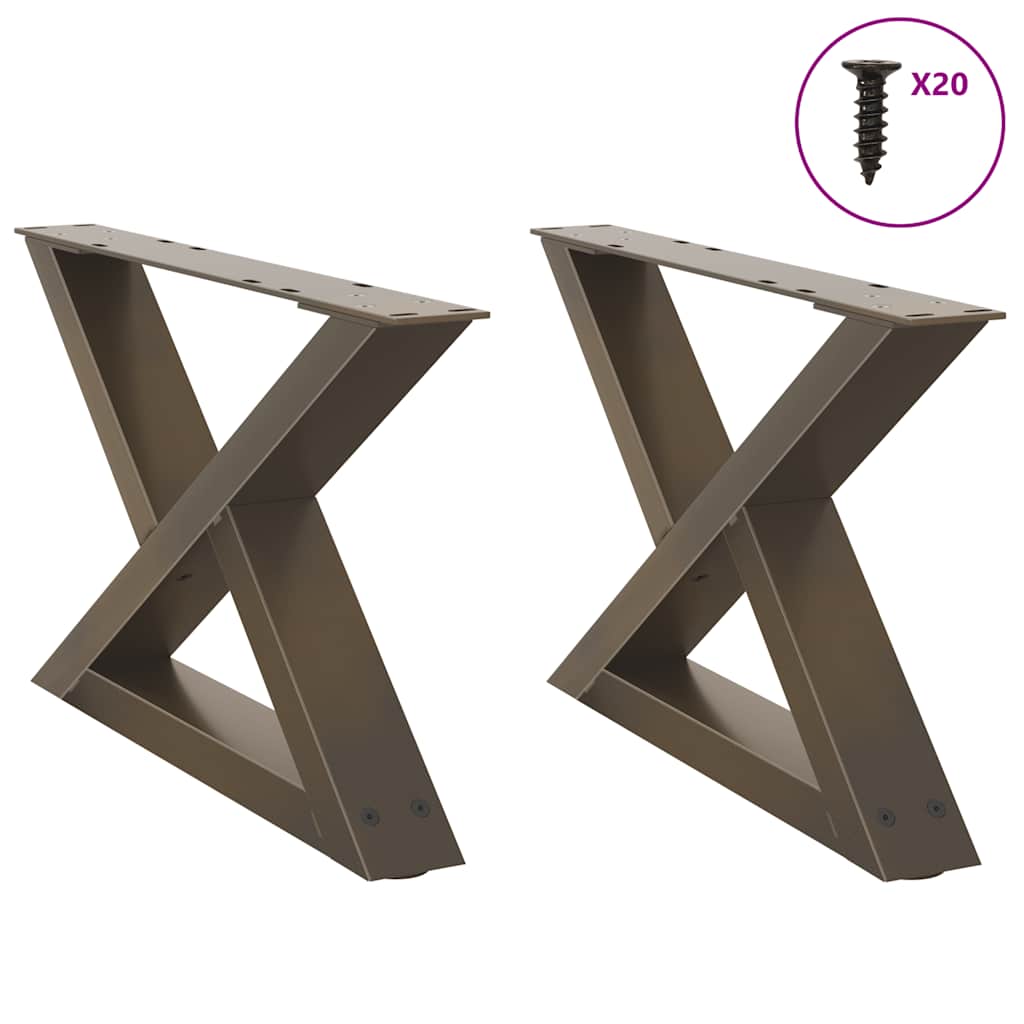 Nogi do stolika kawowego 2 szt. Naturalna stal 50x(30-31,3) cm Stal vidaXL