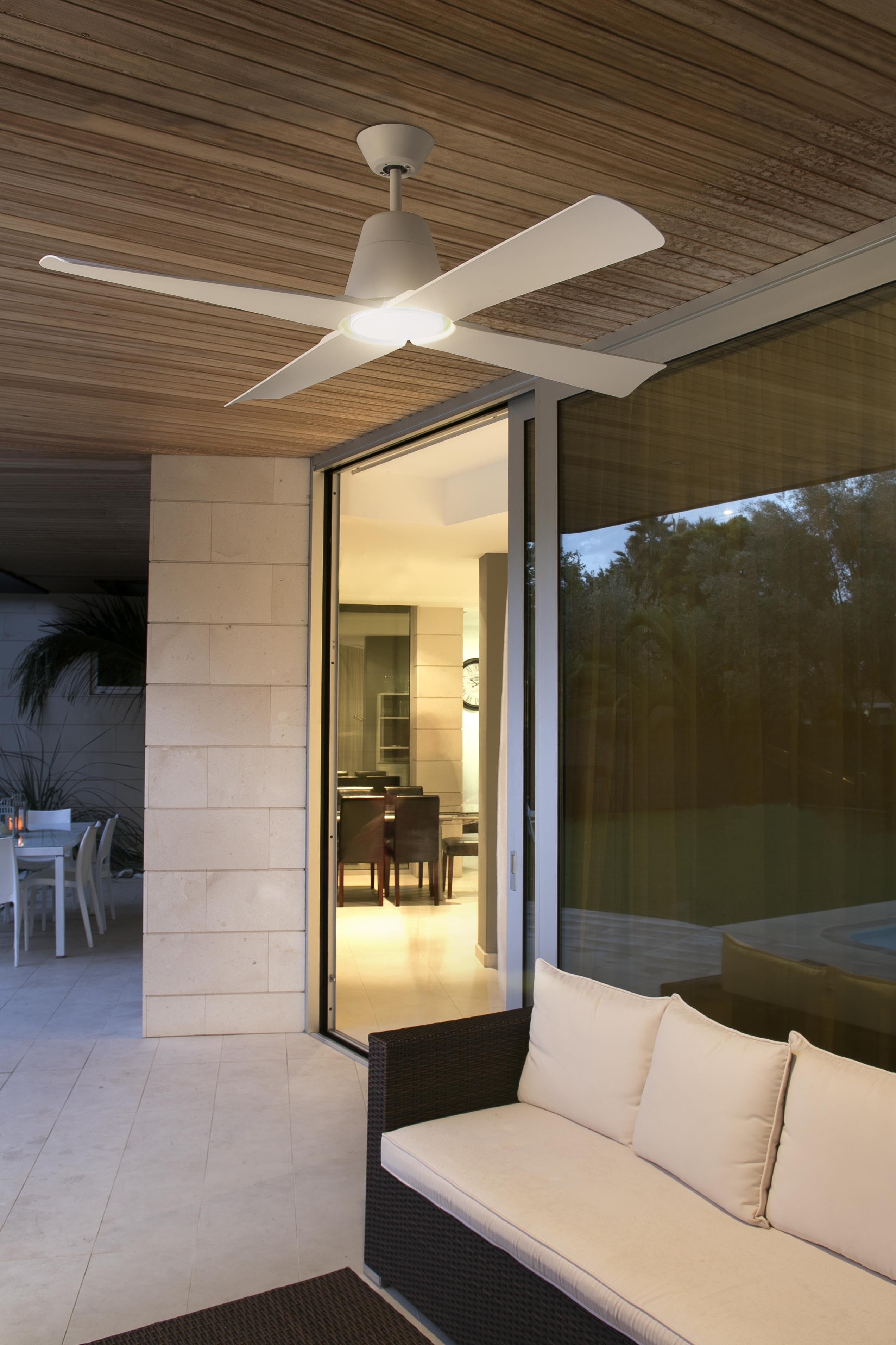 Ventilatore da soffitto esterno Typhoon DC Bianco LED - 6