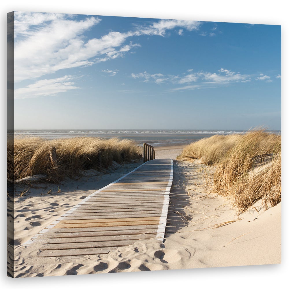 Obraz na płótnie, Plaża Morze Północne Wydmy 40x40