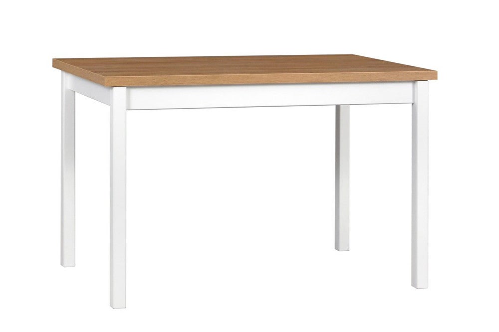 Nowoczesny stół Max III w kolorze dąb grandson z białymi nogami – elegancja do jadalni
