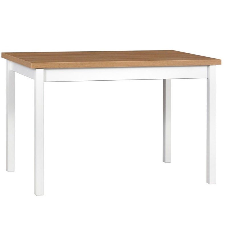 Nowoczesny stół Max III w kolorze dąb grandson z białymi nogami – elegancja do jadalni