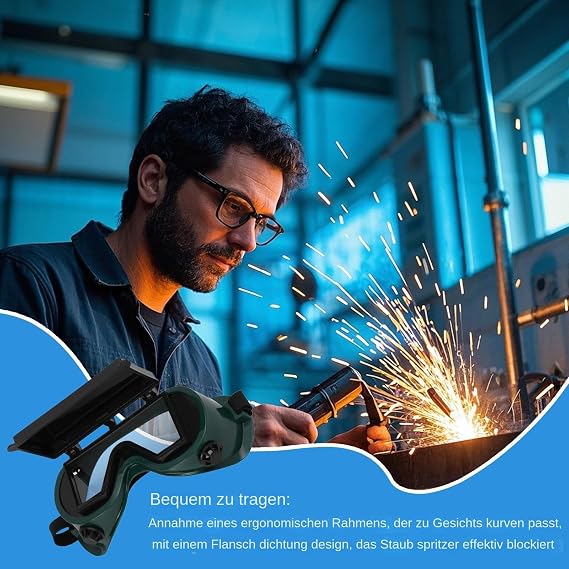 Lunettes de soudeur – Protection oculaire arquée pour soudure | Lentille montante avec bouclier de sécurité confortable et résistant à la chaleur - - 2