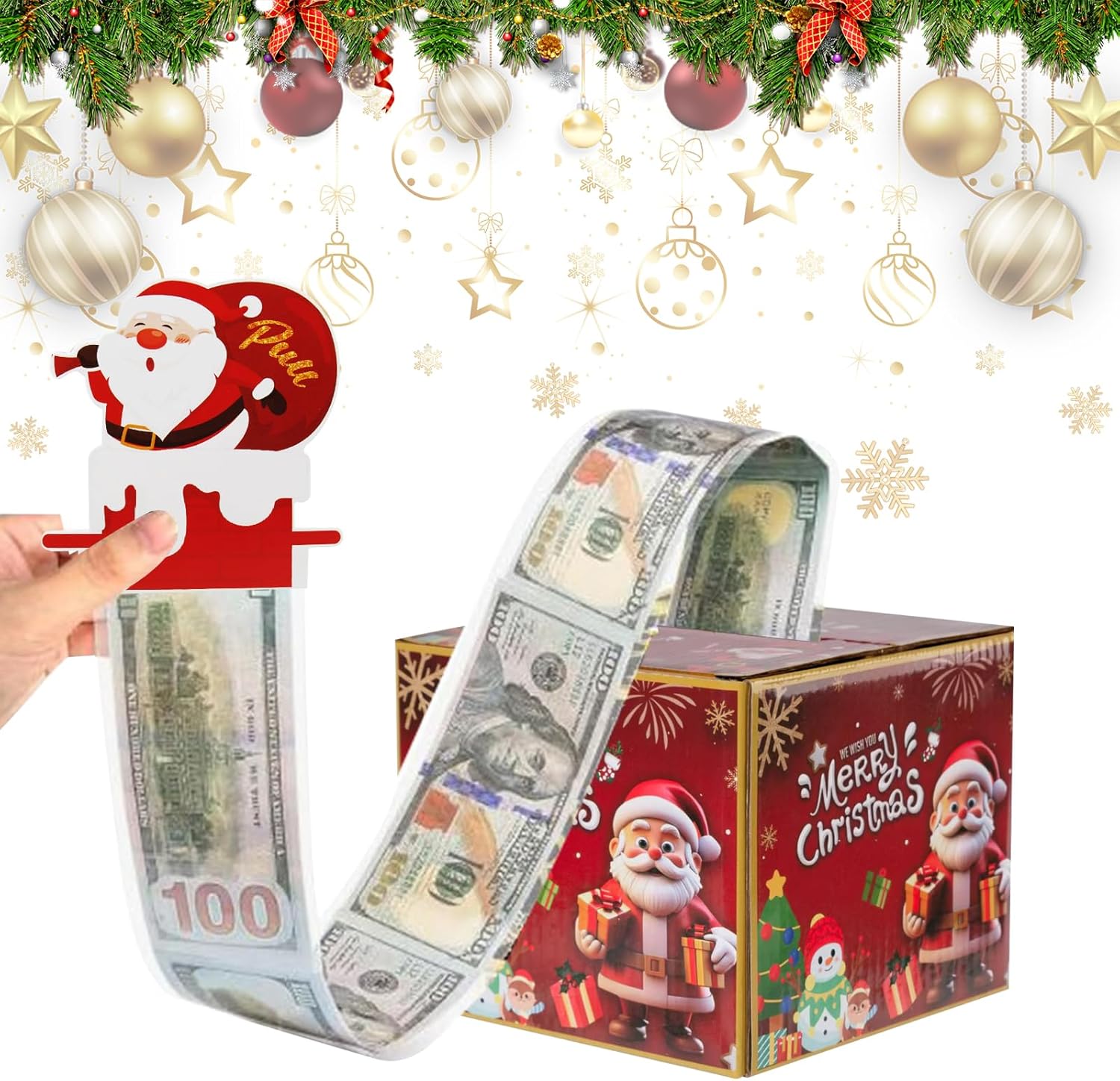 Denaro come regalo di Natale, regali di Natale in legno, piccoli