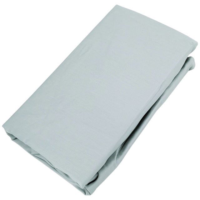 Drap housse CONCERTO satin de coton 80x200 cm bonnet 35 cm uni vert Lichen