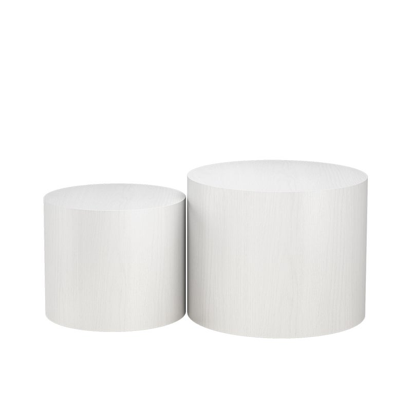 Vicco Zestaw stolików kawowych Giva, Biały, 48 x 48 cm