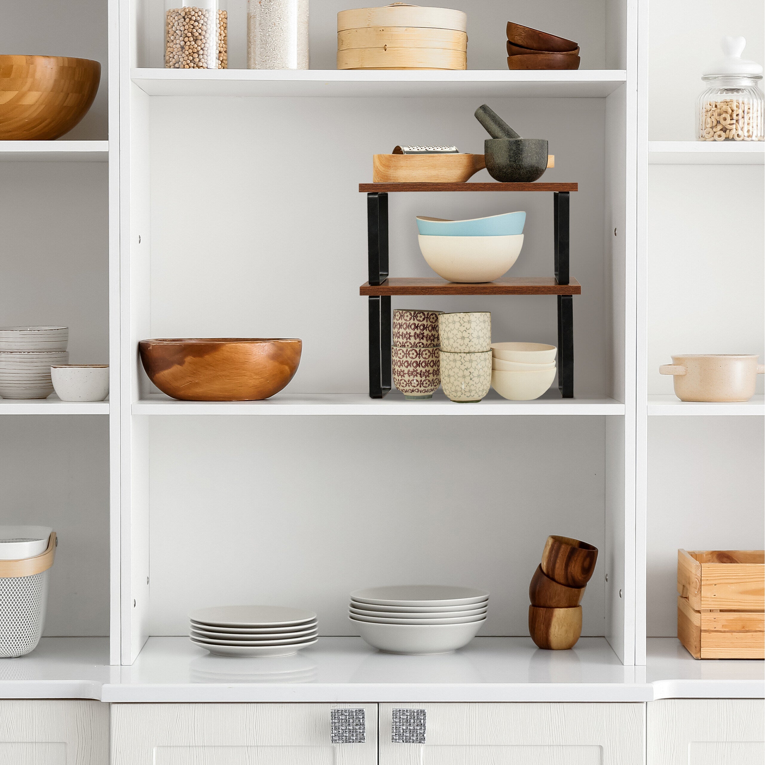 Organizzatore Spezie Allungabile A 3 Ripiani - Espandibile Per Dispensa O Mobile Cucina, Nero - Foto 8