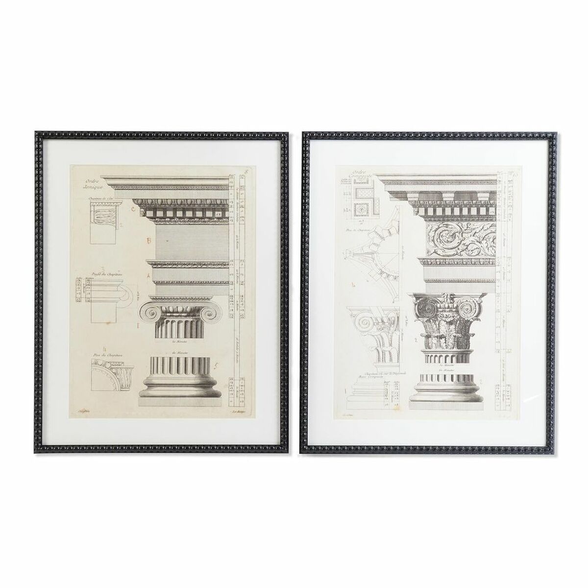 Cuadro dkd home decor 60 x 3 x 76 cm neoclásico (2 unidades)