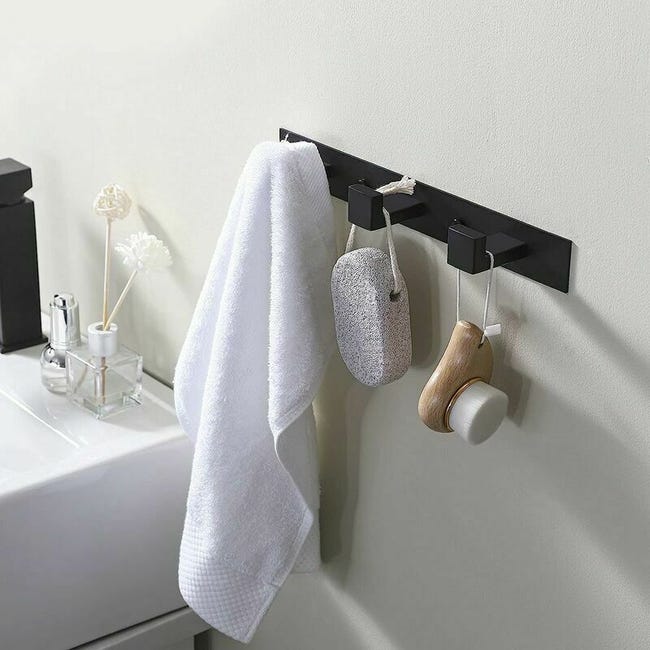 Appendiabiti Da Parete In Acciaio Inox 304 Con 4 Ganci – Portaoggetti Rustico Grigio Per Bagno, Cucina E Ingresso – Portata 8,2 Kg – Facile Installazione