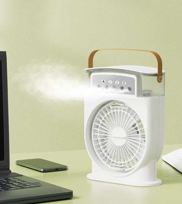 Mini-rafraîchisseur d'air portable 600&nbsp;ml, ventilateur USB, 3&nbsp;vitesses, idéal pour la chambre et le bureau - 3
